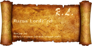 Ruzsa Loránd névjegykártya