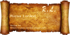 Ruzsa Loránd névjegykártya