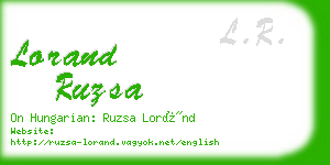 lorand ruzsa business card